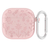 Apple AirPods (4. gen.) Silicone Case with Carabiner and Flower Design - Pink