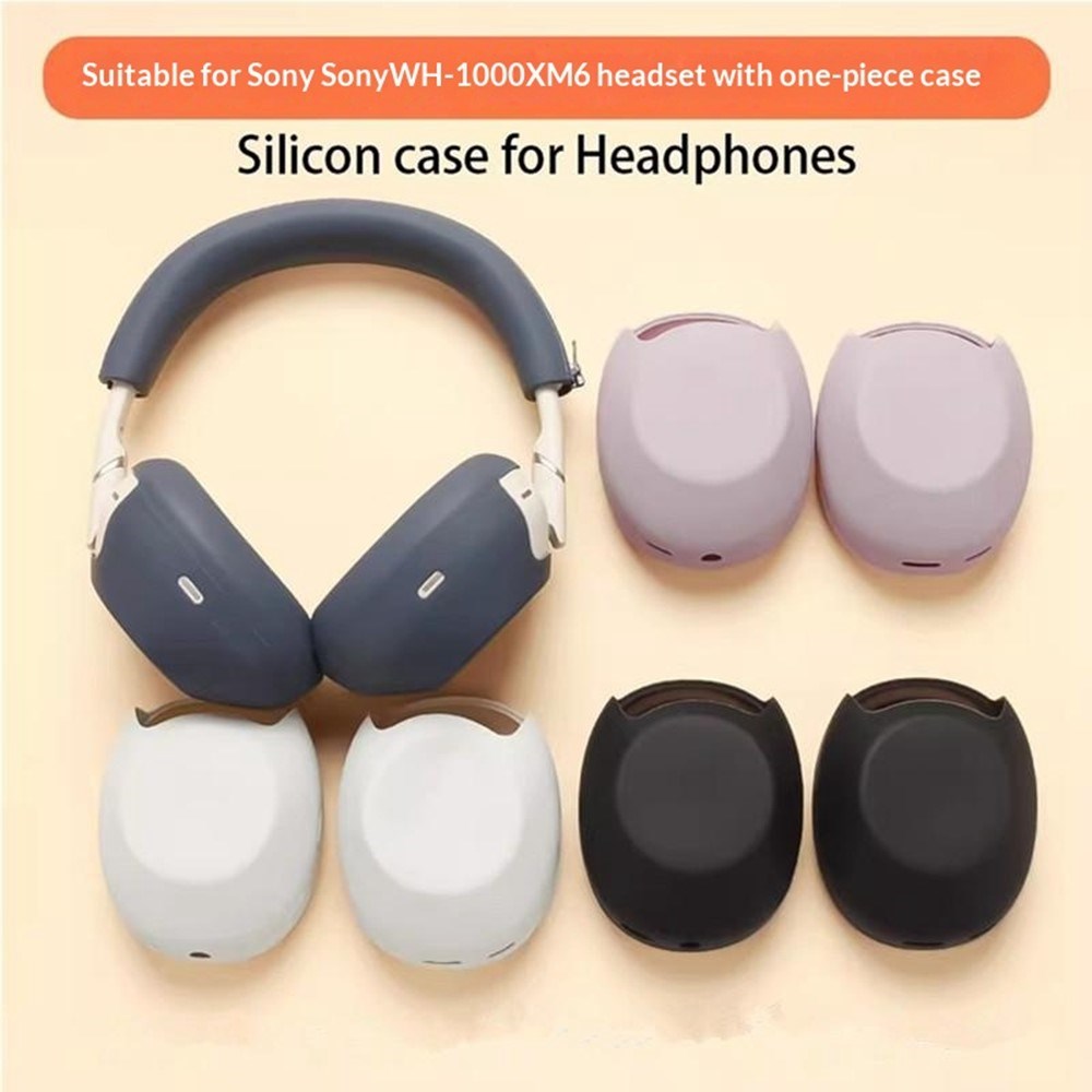 Silicone Cover for Sony WH-1000XM6 Headphones - Black