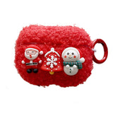 Apple AirPods Pro (1 gen.) Flexible Plastic Christmas Cover w. Wool Cover - Snowman - Red