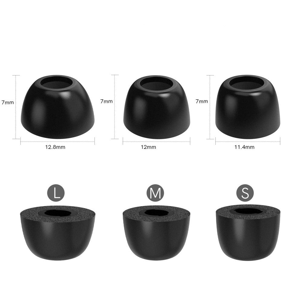 Samsung Galaxy Buds Pro / Buds2 Pro Memory Foam EarBuds Covers - Black - Size S