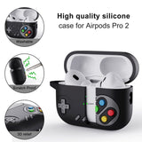 Apple Airpods Pro 2nd Gen (2022) Silicone Case with Carabiner - Game Console - Black