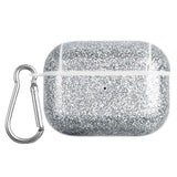 Apple AirPods Pro Plastic Case with Carabiner - Glitter - Silver