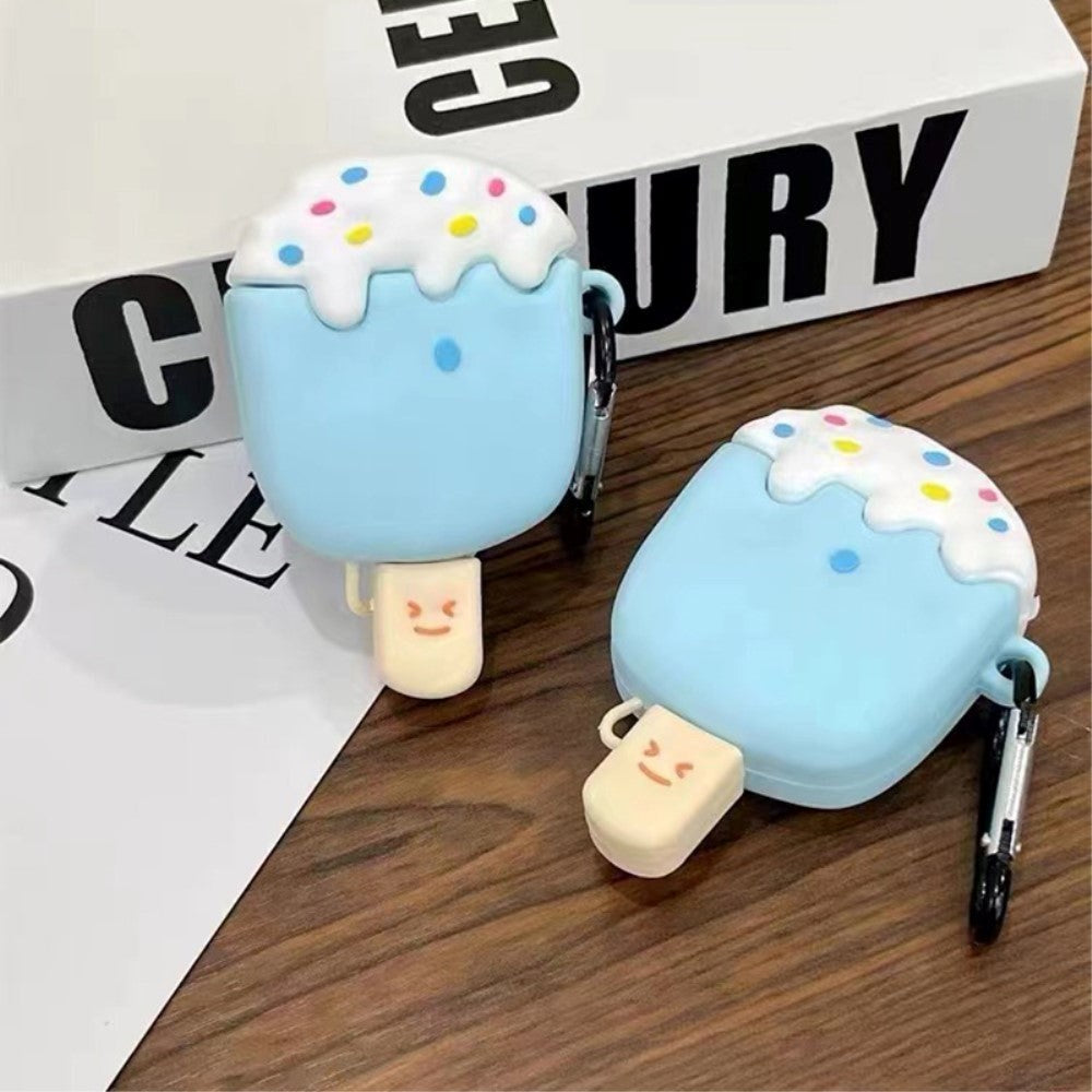 Apple AirPods (1st & 2nd gen.) Silicone Case w. Carabiner - Ice Cream Design