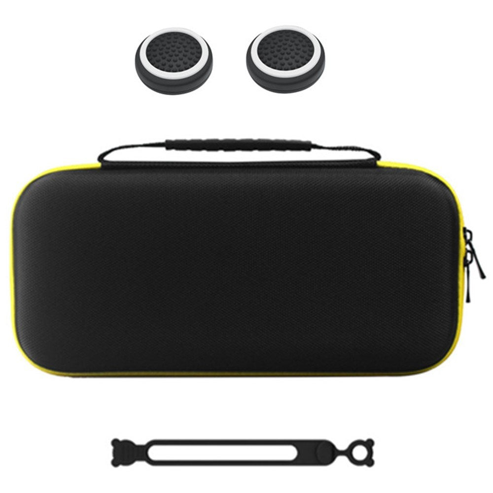 Nintendo Switch 2 Storage Case with Silicone Cable Ties & Joystick Grip Caps - Black / Yellow