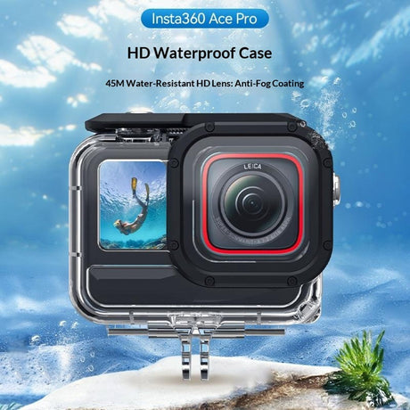 TELESIN Insta360 Ace Pro 2 Waterproof Case with Anti Moisture Filter - Transparent