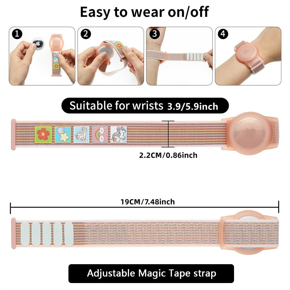AirTag Nylon Bracelet for Kids - Dinosaurs