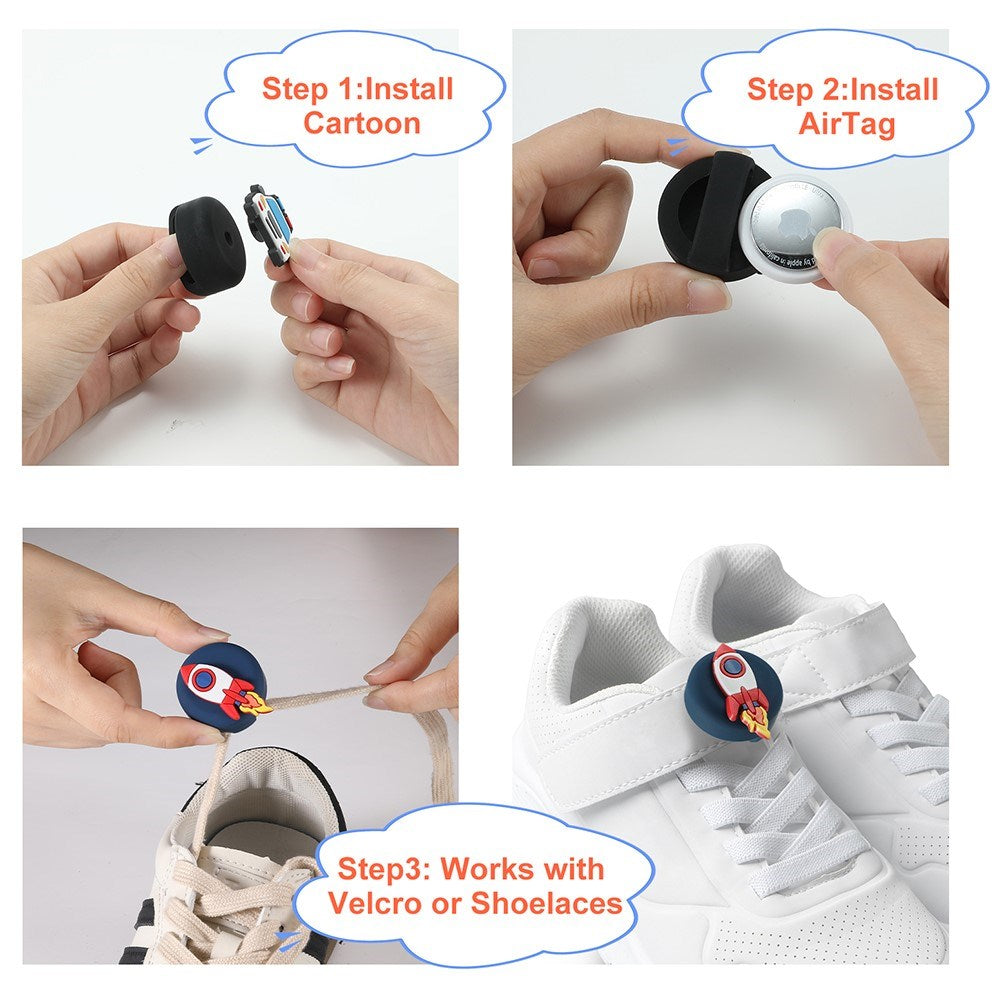 Apple AirTag Silikon Holder for Shoe with Motiv - Rocket