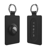 Tesla Key Card Holder w. AirTag Pocket and Carabiner Hook - Black