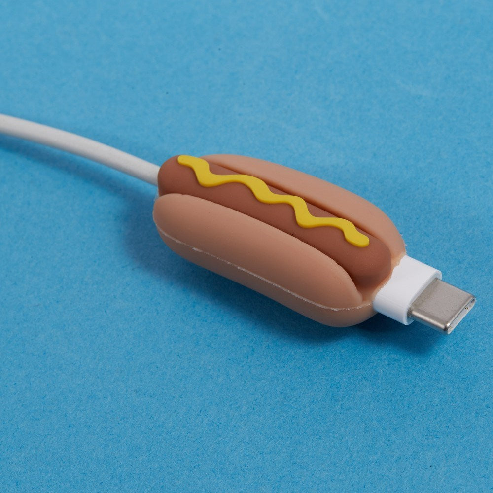 Cable Protector for USB-C Cable - Hotdog with Mustard