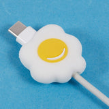 Cable Protector for USB-C Cable - Fried Egg