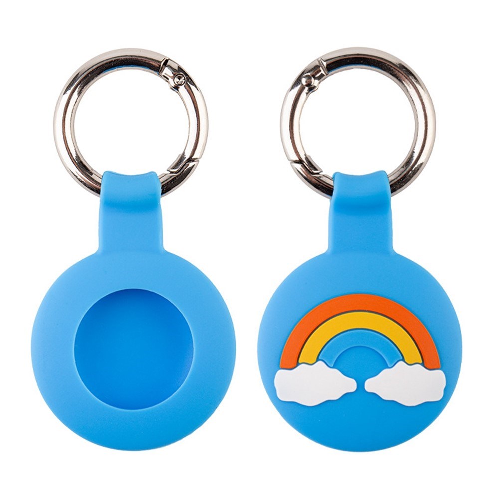 Apple AirTag Silicone Case with Carabiner - Blue Rainbow