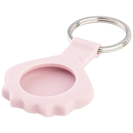 Apple AirTag Silicone Case with 3D Design & Keychain - Pink Seashell
