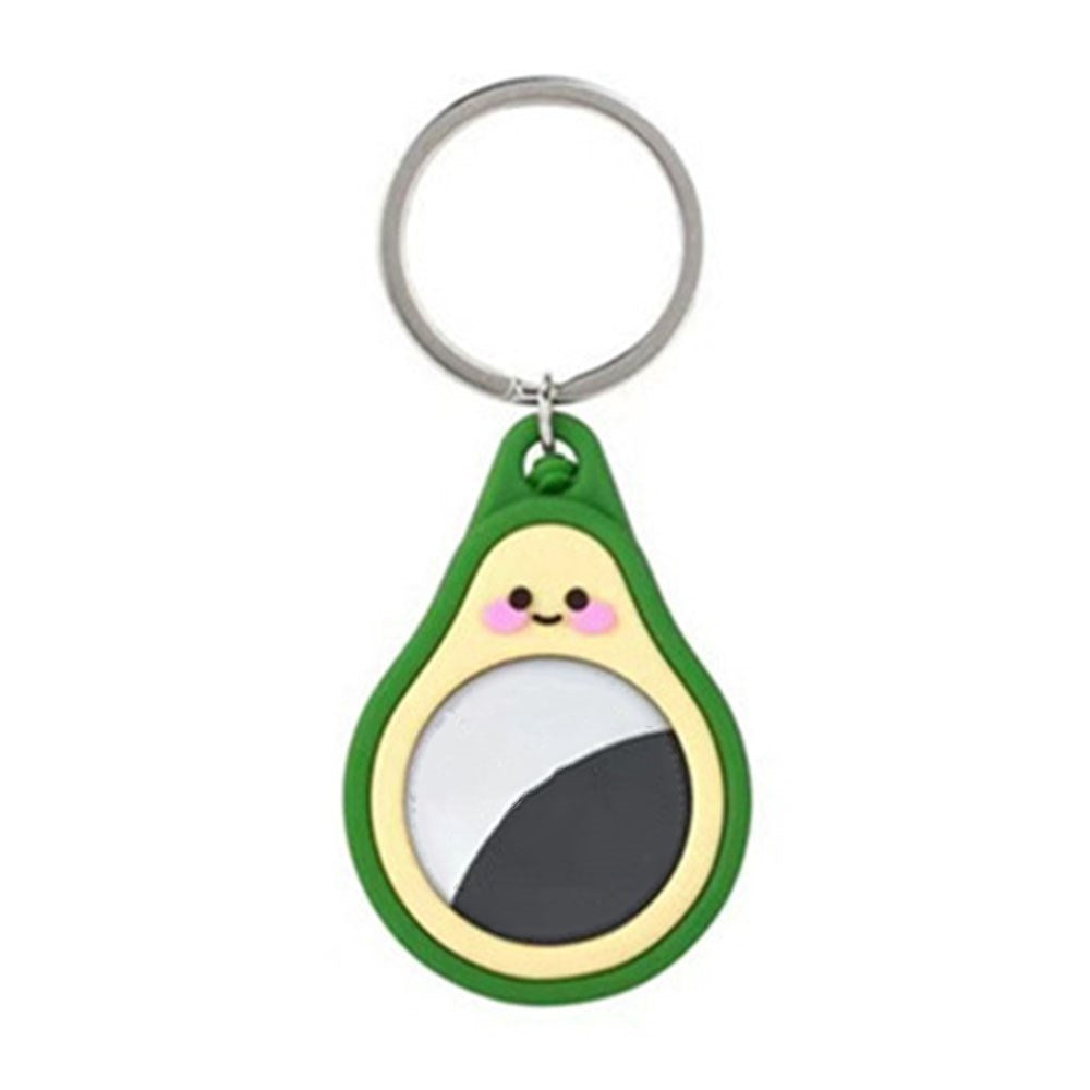 Apple AirTag Silicone Case - Keychain with Fun Design - Dark Green Avocado