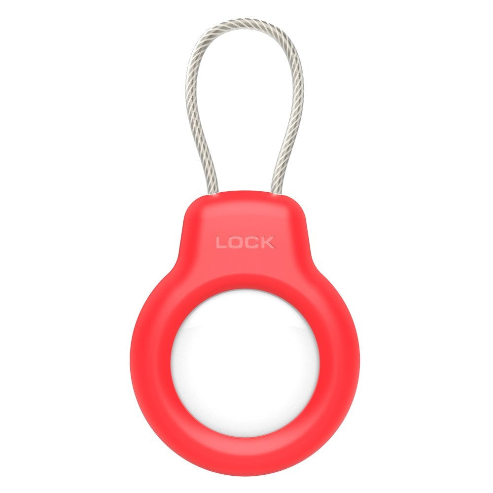 Hard Plastic AirTag Case with Wire - Red