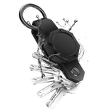 AirTag Silicone Case w. Round Carabiner & Key Storage - Black