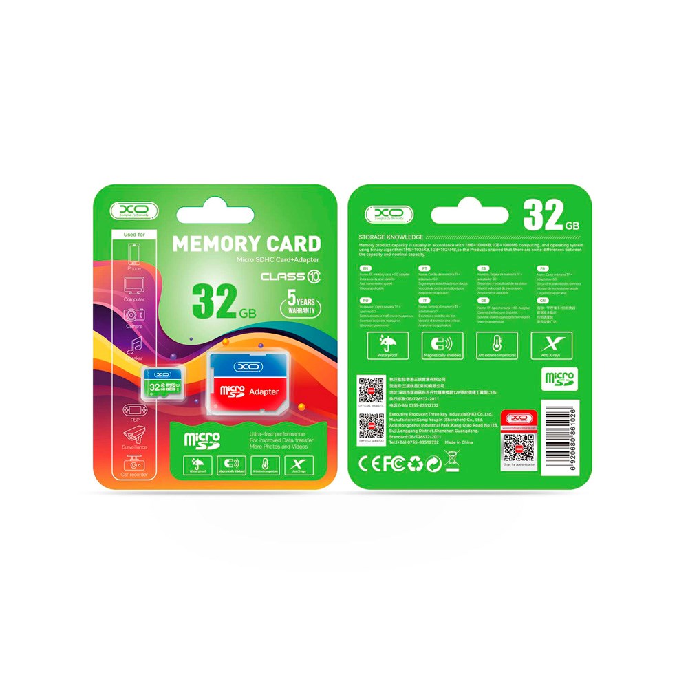 XO microSD Memory Card with Adapter 32GB