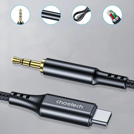 Choetech AUX006 USB-C to 3.5mm Minijack Cable - 1m - Black