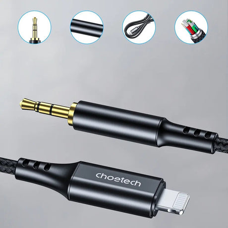Choetech AUX007 Lightning to 3.5mm Minijack Cable - 1m - Black