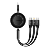 Baseus Bright Mirror 100W 3-in-1 Multi Cable with USB-C to USB-C, Micro-USB & Lightning - 1.1m - Black