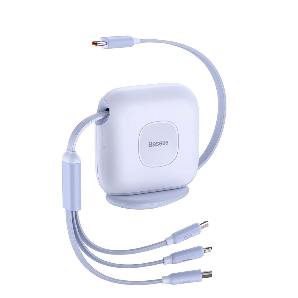 3-in-1 Multi Cable Baseus USB-C to USB-C, Micro USB and Lightning - Lavender