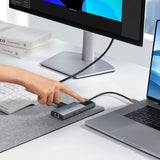Baseus USB-C 6-in-1 Multiport Adapter with 2 x USB-C 2 x USB-A 1 x HDMI 1 x RJ45 - Gray