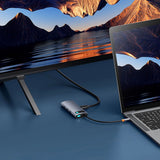 Baseus 7-in-1 USB-C Multiport Adapter with 3 x USB-A 1 x USB-C 1 x HDMI 1 x SD Card Reader 1 x MicroSD Card Reader - Grey