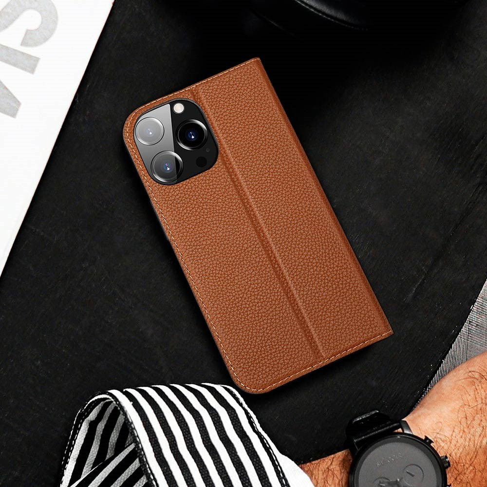 DUX DUCIS iPhone 14 Pro Skin X2 Premium Wallet Case - Brown