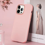 iPhone 14 Pro DUX DUCIS Grit Elegant Leather Back Case - MagSafe Compatible - Pink