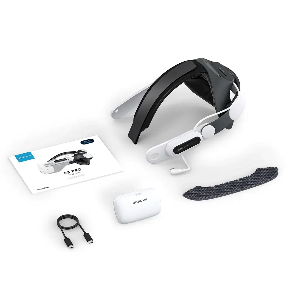 BOBOVR E3 Pro Battery Strap for Meta Quest 3 / 3S - Black / White