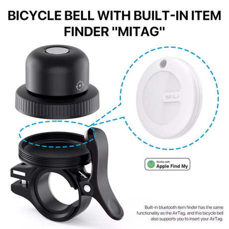 MiLi MiBell Bicycle Bell with MiLi MiTag - Black