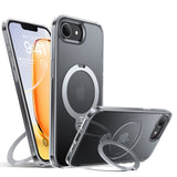 TORRAS iPhone 16e Ostand Spin Hybrid Case with Kickstand - Transparent / Silver