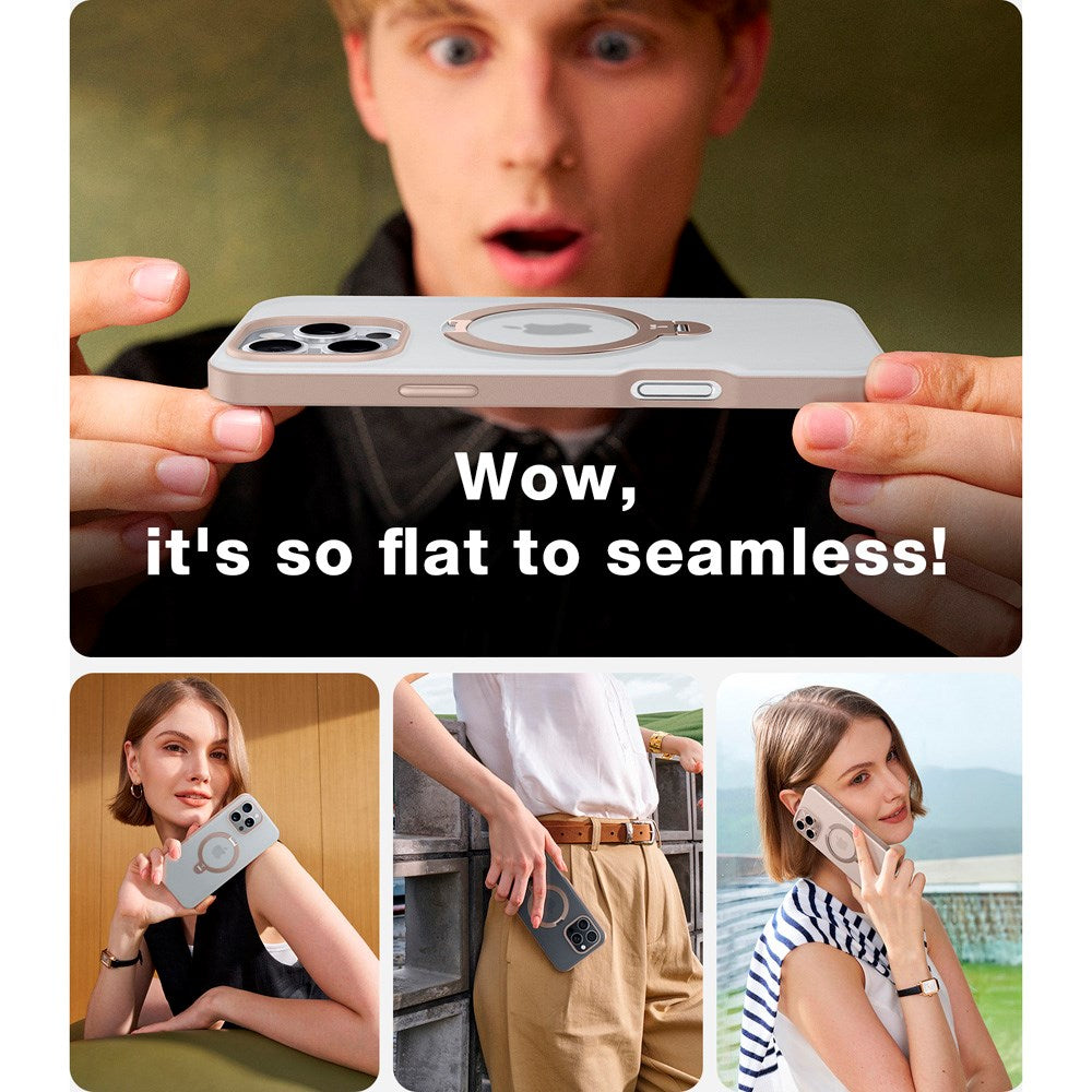 TORRAS iPhone 16 Pro Max Hybrid Plastic Case with Stand Function - MagSafe Compatible - Gold