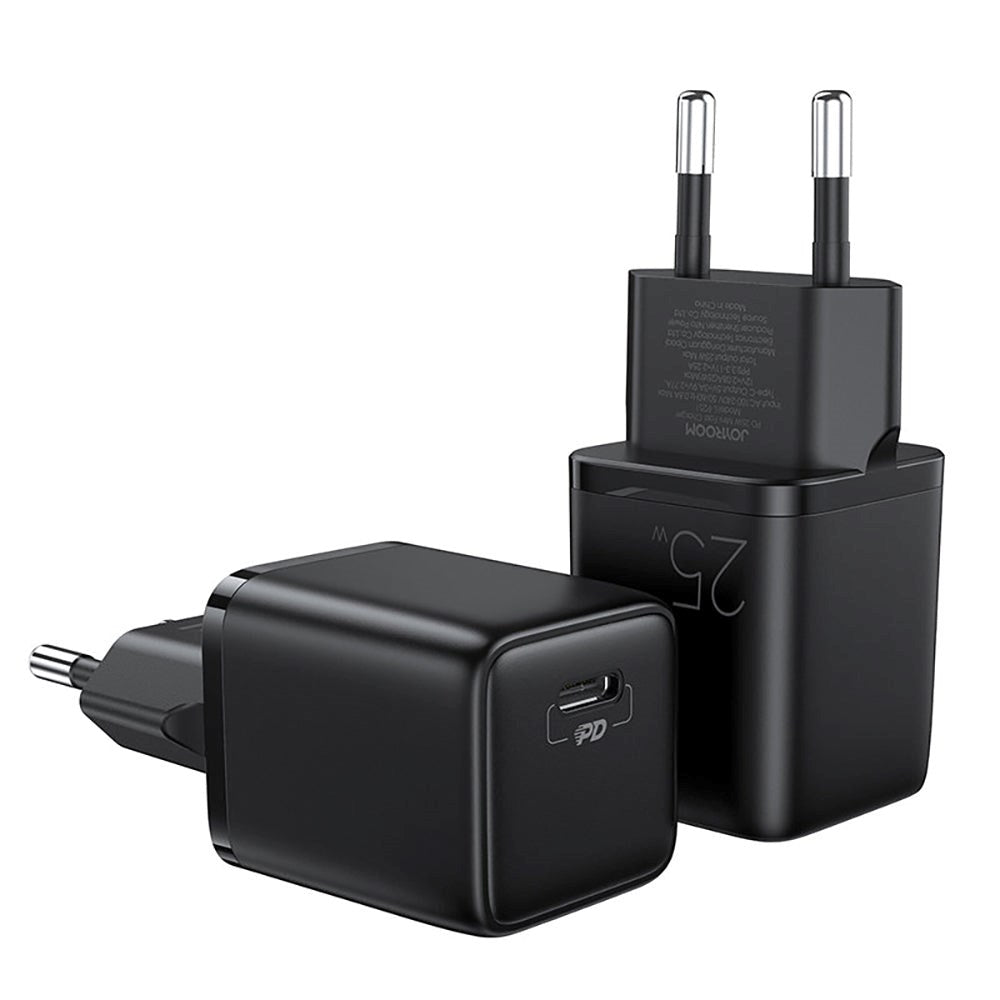 JoyRoom Mini Fast Charger PD & PPS 25W w. USB-C to USB-C Cable - Black