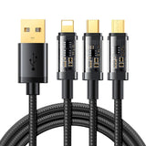 JoyRoom 1.2m Multi Cable (3.5A/17.5W) 3in1 - Lightning / USB-C / Micro USB - Black