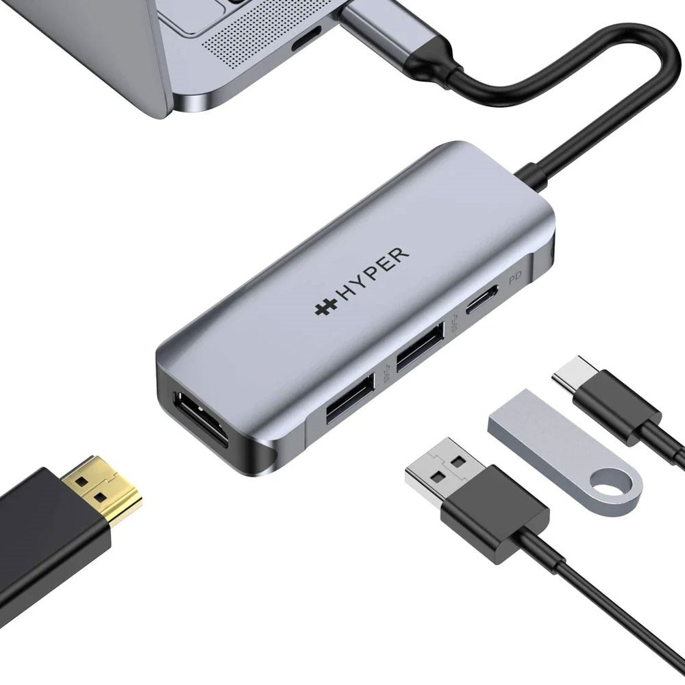 Hyper HyperDrive 100W 4-in-1 USB-C Hub - Grey
