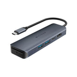 Hyper HyperDrive Ecosmart 6-in-1 USB-C Hub with USB-A / USB-C / HDMI / Ethernet / SD Card - Grey