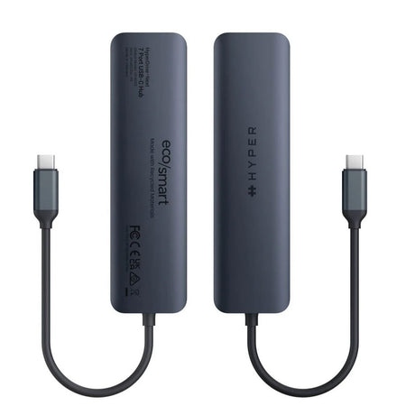 Hyper HyperDrive Ecosmart 7-in-1 USB-C Hub with USB-A / USB-C / HDMI / Ethernet / SD & MicroSD Card - Grey