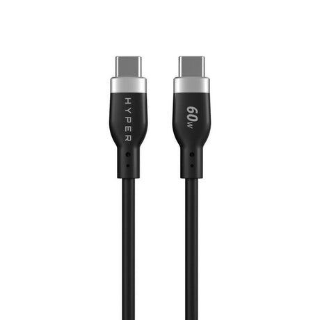 Hyper HyperJuice 60W Silicone USB-C to USB-C Cable – 1.5m – Black