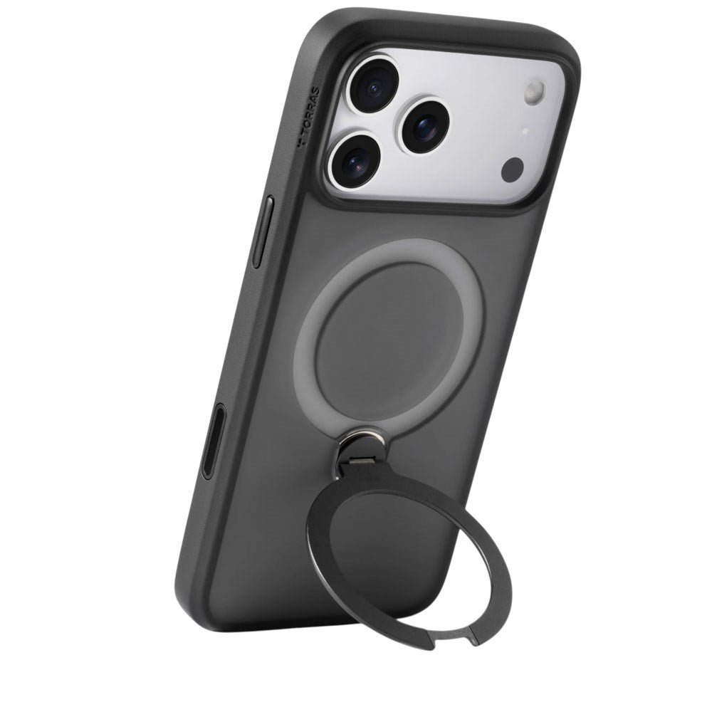 iPhone 18 Pro / 17 Pro TORRAS Ostand Q3 Spin Case - MagSafe Compatible - Transparent