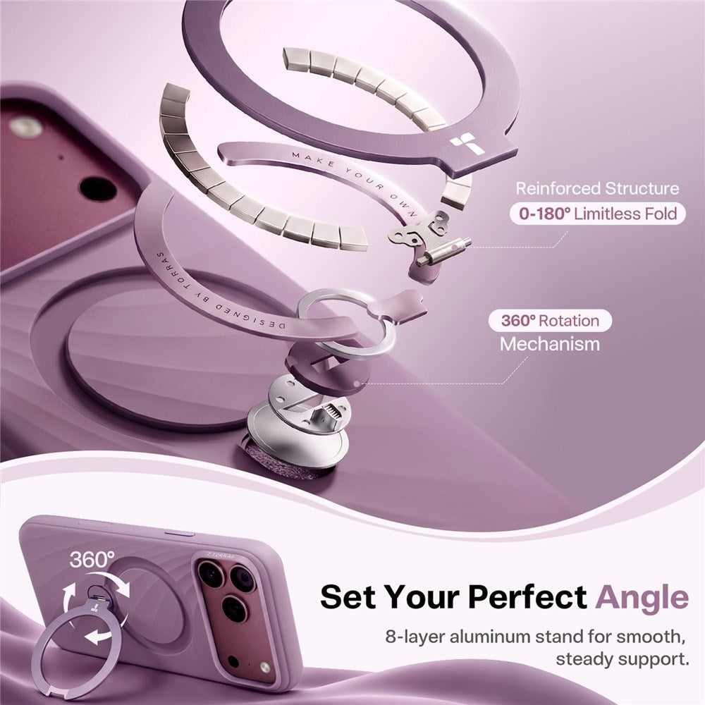 iPhone 18 Pro Max / 17 Pro Max TORRAS Ostand Q3 Wind Case - MagSafe Compatible - Purple