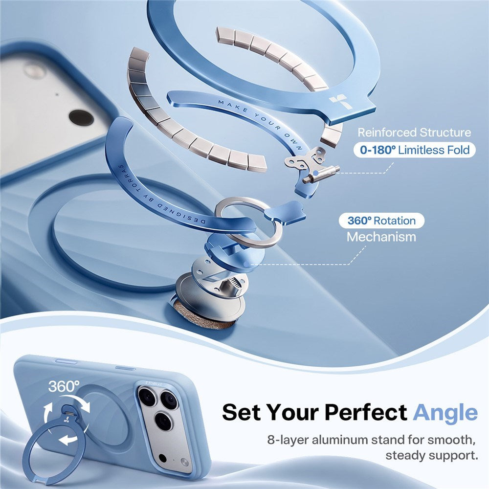 iPhone 18 Pro Max / 17 Pro Max TORRAS Ostand Q3 Wind Case - MagSafe Compatible - Blue