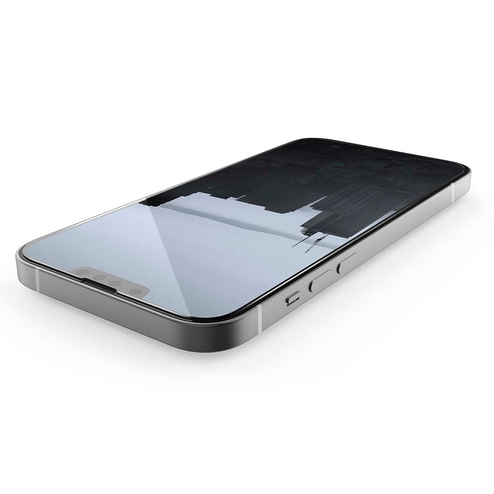 iPhone 14 / 13 / 13 Pro Raptic Screen Protector Tempered Glass w. Mounting Frame - Full Fit - Transparent