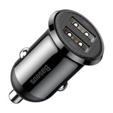 Baseus Grain Pro 12W Car Charger with 2 x USB-A - Black