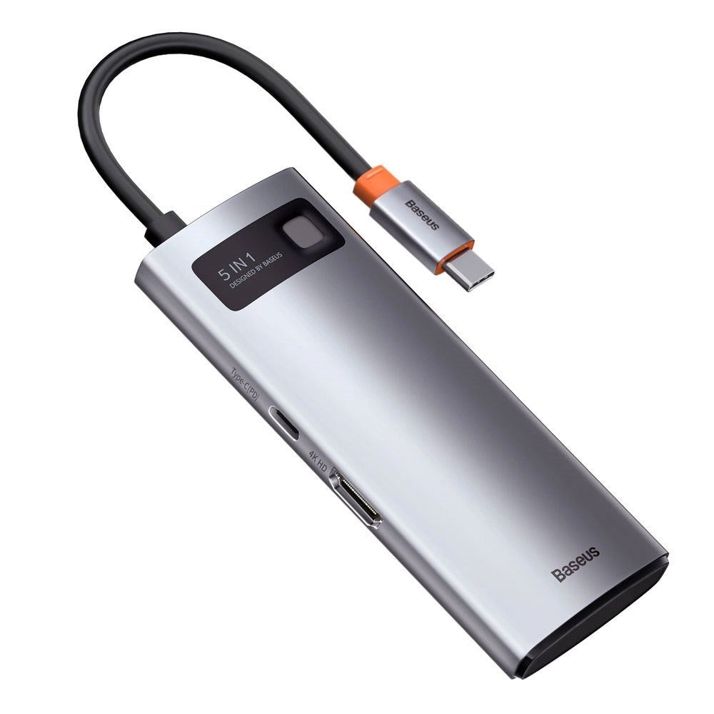 Baseus 7-in-1 USB-C Multiport Adapter with 3 x USB-A 1 x USB-C 1 x HDMI - Grey