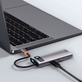 Baseus 7-in-1 USB-C Multiport Adapter with 3 x USB-A 1 x USB-C 1 x HDMI - Grey
