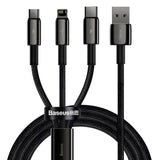 Baseus 3-in-1 USB-A Multi Cable with 1 x USB-C 1 x Lightning 1 x Micro USB - 1.5m - Black