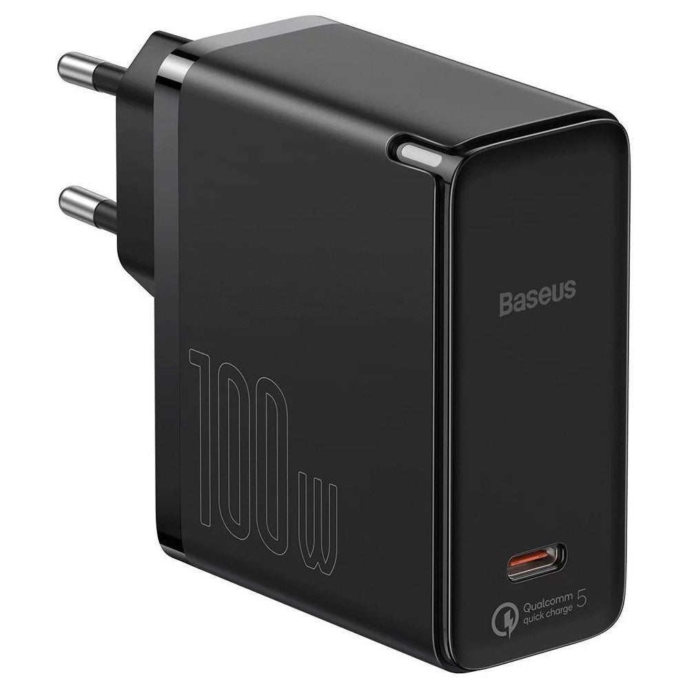 Baseus GaN² Fast Charger USB-C Wall Charger 100W w. USB-C Cable 1.5 Meter - Black