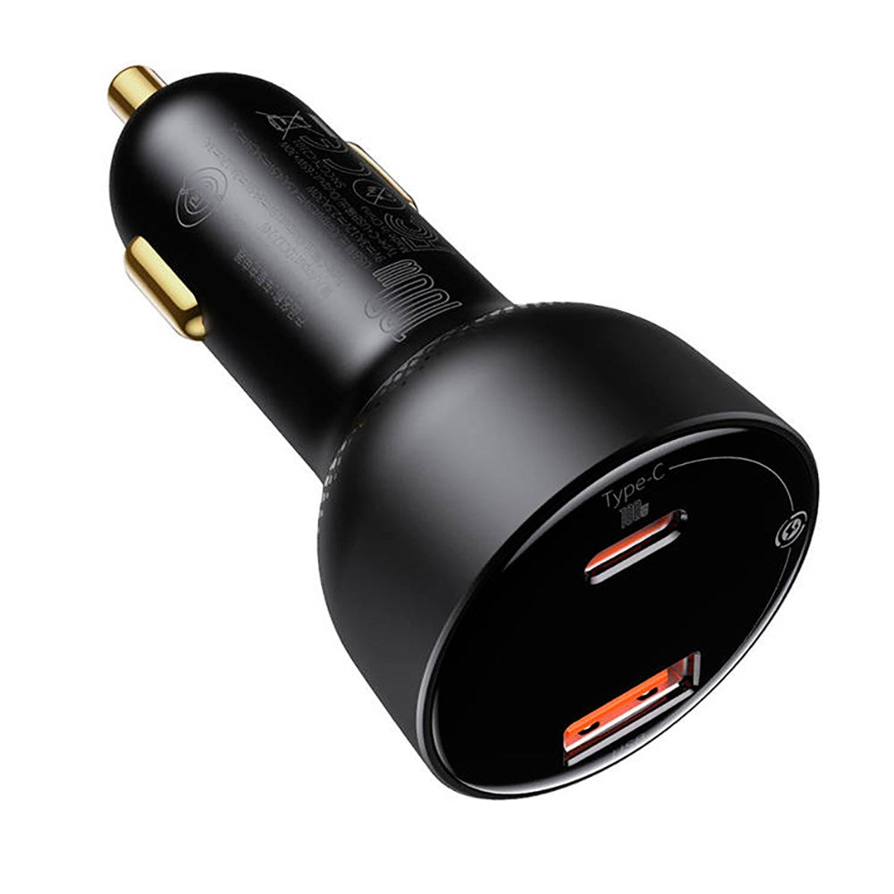 Baseus Dual Supreme 100W Car Charger with USB-A & USB-C - Black