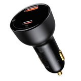 Baseus Dual Supreme 100W Car Charger with USB-A & USB-C - Black