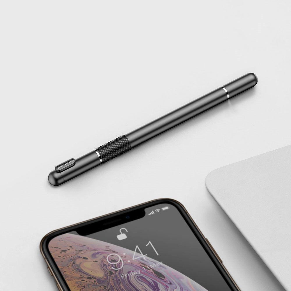 Baseus Double-Sided Stylus Pen for Mobile / Tablet with Ballpoint Pen - Black